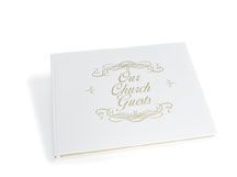 Large bonded leather church guest book – white