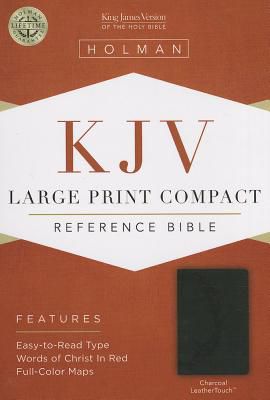 KJV Large Print Compact Reference Bible, Charcoal LeatherTouch