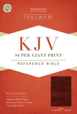 KJV Super Giant Print Reference Bible, Brown LeatherTouch Indexed