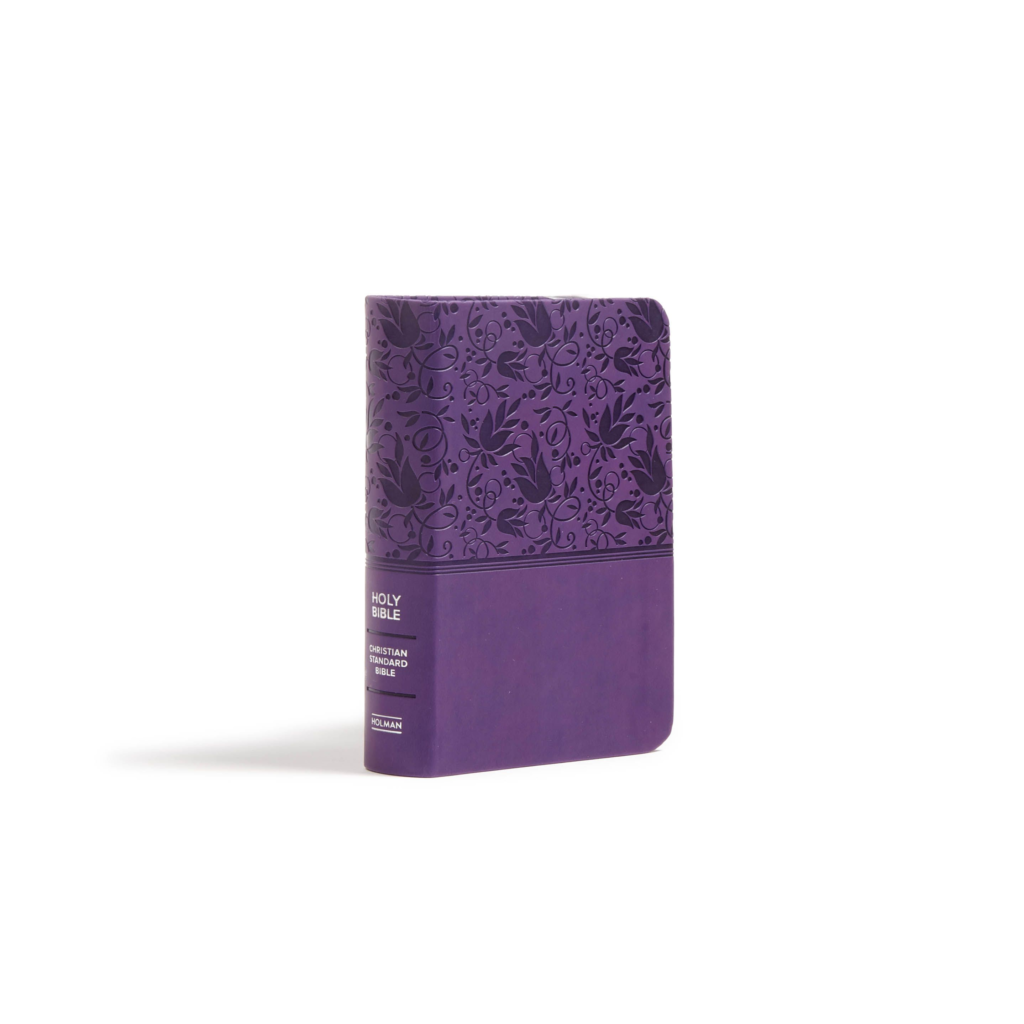 CSB Large Print Compact Reference Bible, Purple LeatherTouch