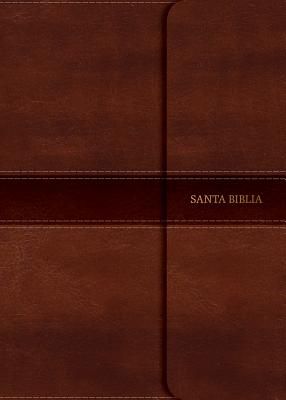 NVI Biblia Letra Súper Gigante marrón, símil piel con índice y solapa con imán