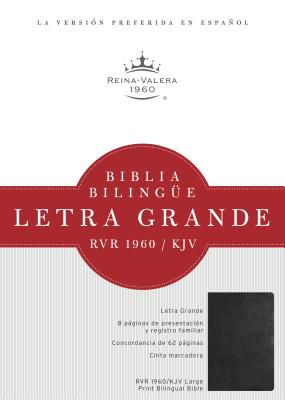 RVR 1960/KJV Biblia Bilingüe Letra Grande, negro imitación piel con índice