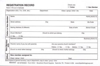 Registration Record (Form 1)