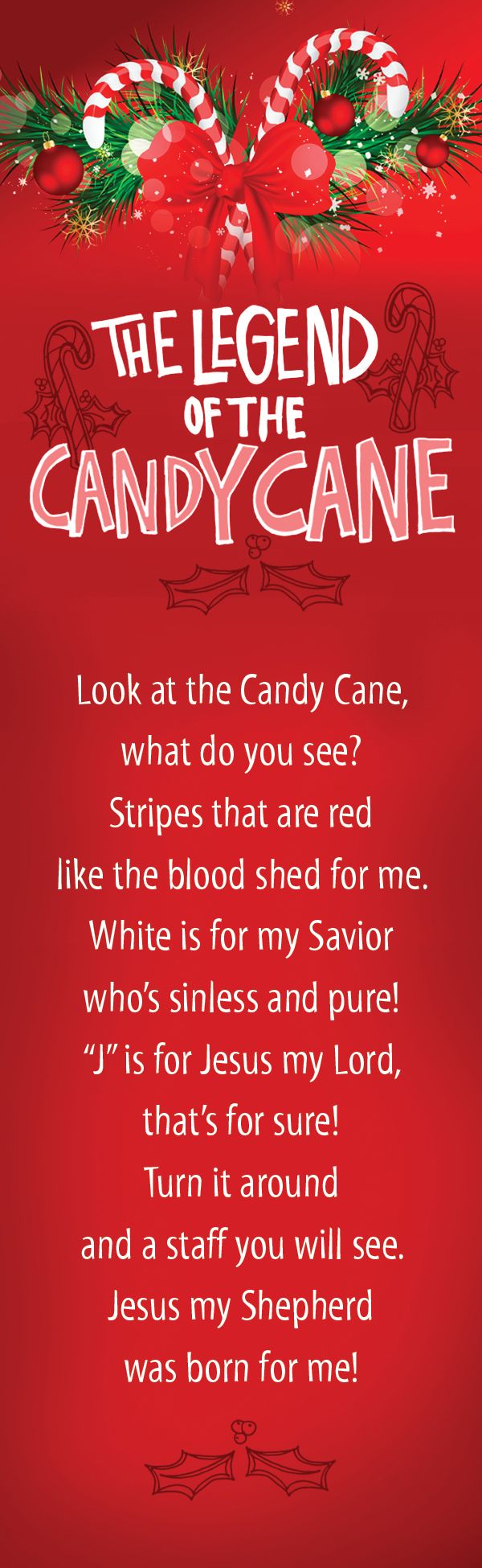 Legend of the Candy Cane – Bookmark (Pkg 25) General Worship