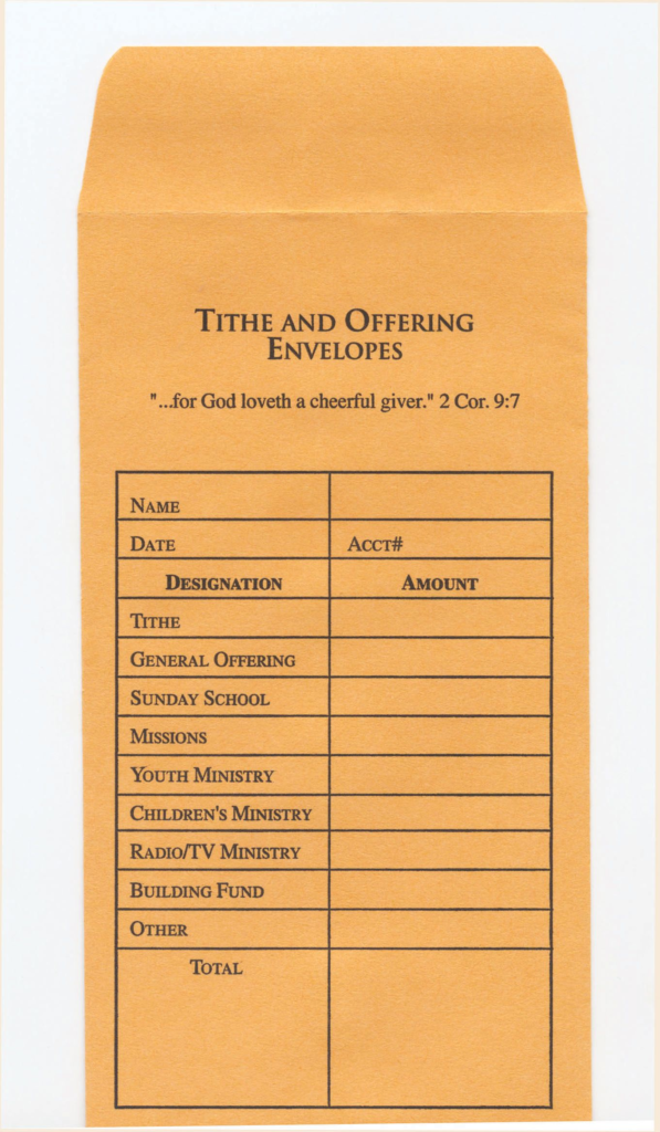 Tithe and offering envelope