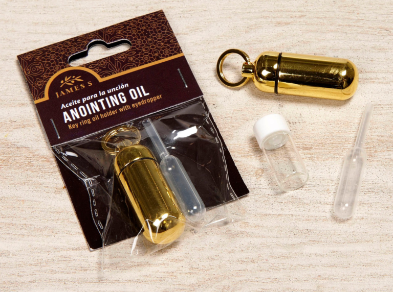 Anointing Oil Holder – Brass (bag w/header)