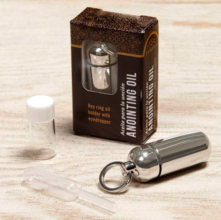 Anointing Oil Holder – Silver (boxed)