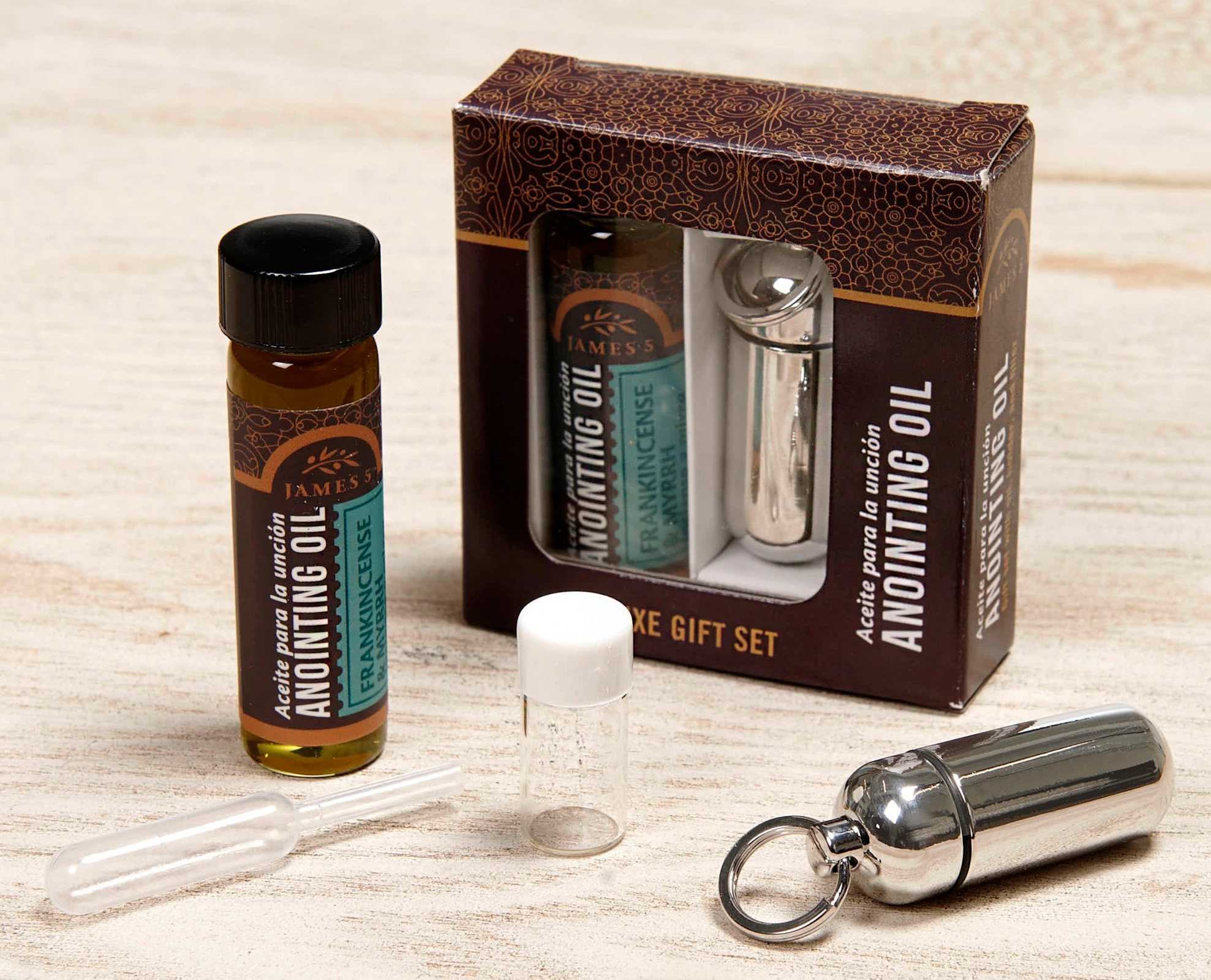 Anointing Oil Holder - Deluxe Gift Set - Silver Finish - B&H 
