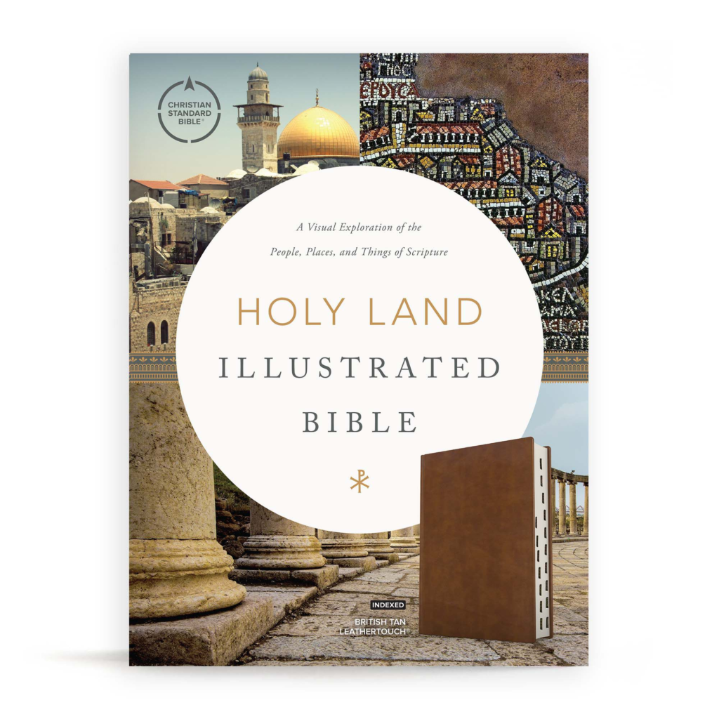 CSB Holy Land Illustrated Bible, British Tan LeatherTouch, Indexed