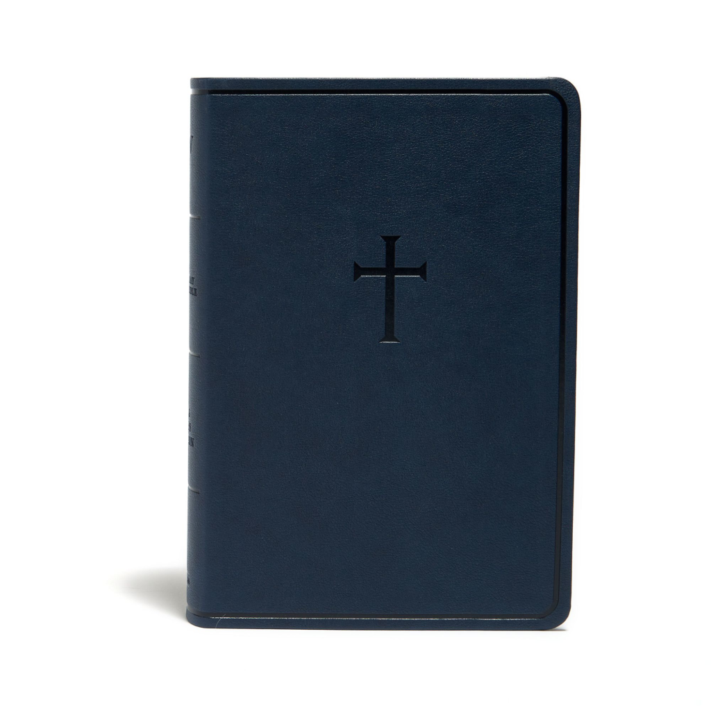 KJV Everyday Study Bible, Navy Cross LeatherTouch