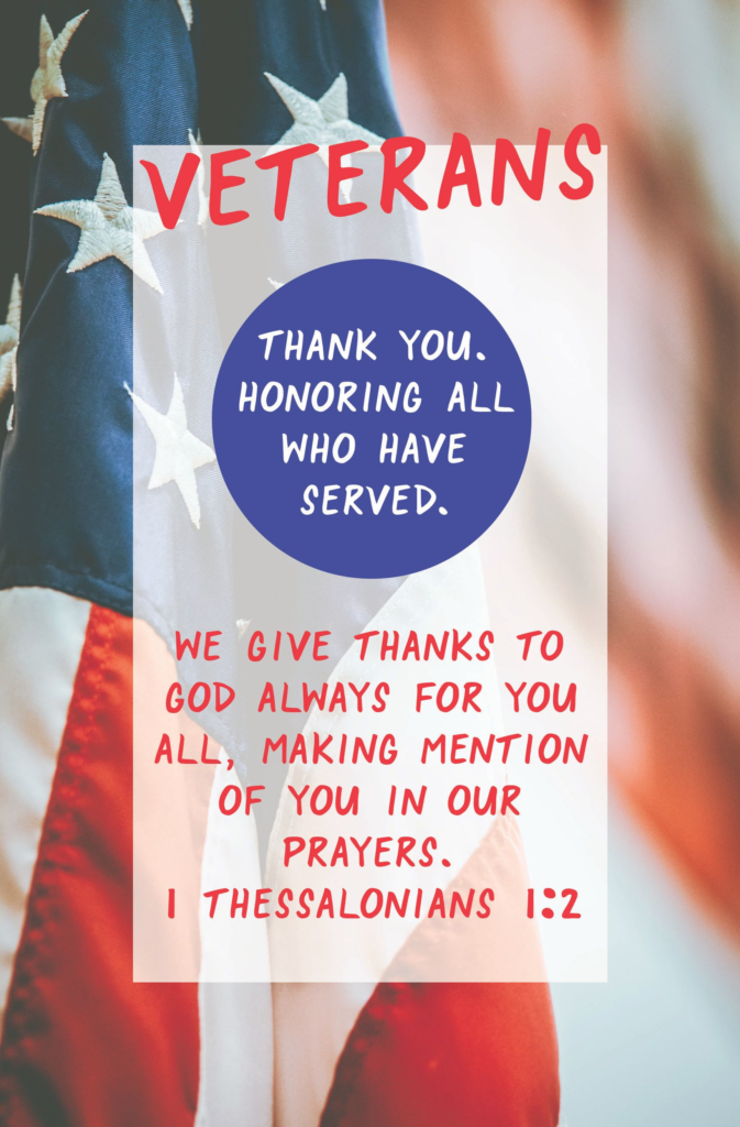 Veterans Thank You  Bulletin (Pkg 100) Patriotic