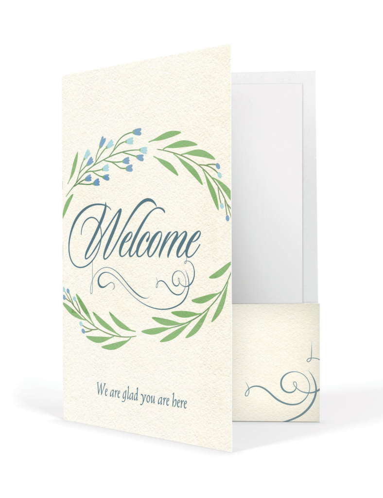 Welcome We Are Glad You Are Here  – Welcome Folder (Pkg. 12)