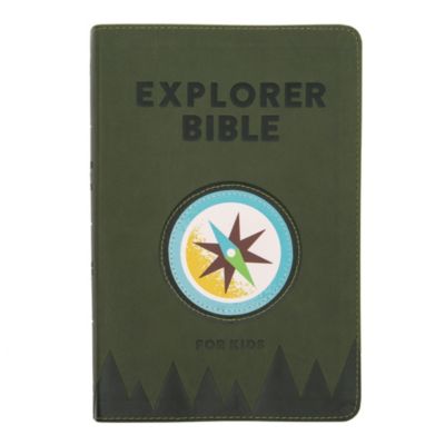 CSB Explorer Bible for Kids, Olive Compass LeatherTouch